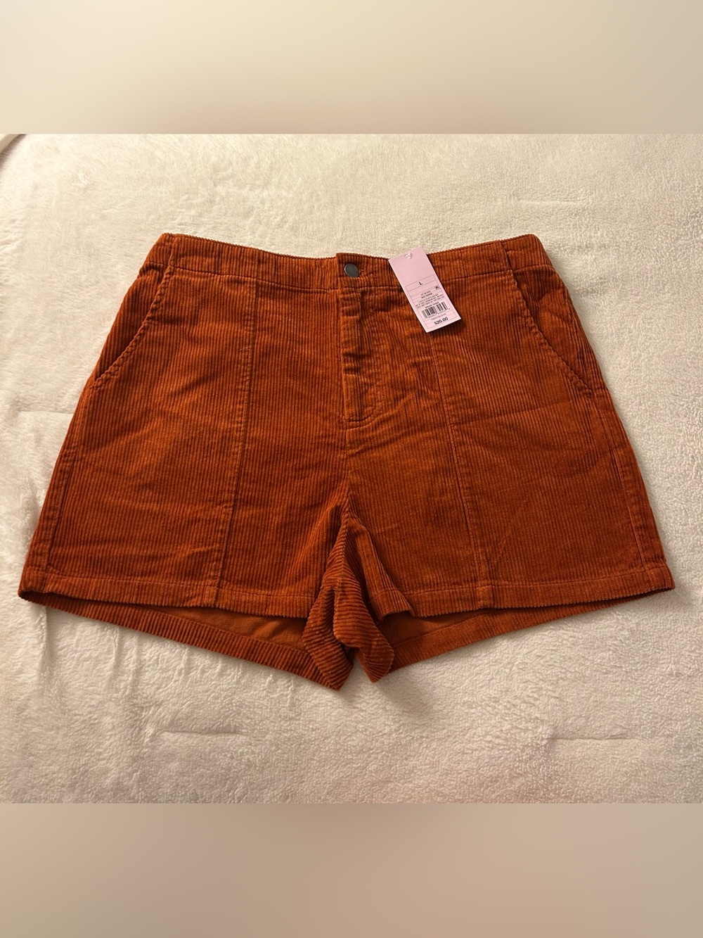 wild fable Corduroy High-Waist Shorts in Rust Orange